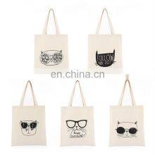 Cheap Custom Logo Print Small Large Black White Eco Friendly Canvas Shopping Bags Reusable Beach Natural Cotton Canvas Tote Bag