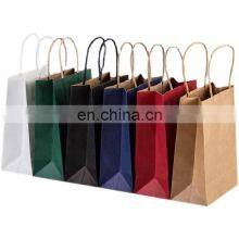 Custom Logo Shoe Packaging Shop Bag Green Sac En Papier Kraft White Kraft Paper Bag With Your Own Logo