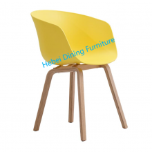 Dining Furniture Living Room Furniture Beautiful Outdoor PP Cafe Chair Backrest Armrest Plastic/Velvet Chairs thumbnail-5