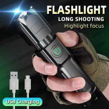 High Brightness LED Outdoor Flashlight Rechargeable Searchlight Strong Endurance Dimming Waterproof Portable for Camping Climbing Emergency thumbnail-1