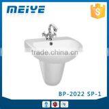 BP-2022 SP-1 Современный дизайн ванной комнаты, качественная настенная пьедестальная раковина, керамическая раковина для мытья рук для ванной комнаты thumbnail-1
