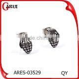 2016 New Cool Stainless Steel Hand Grenade Shape Earrings thumbnail-1