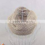 Wholesale Fashion Lady Hollow Out Acrylic Beige Circle Loop Neck Scarf thumbnail-1