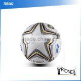 (120499)High Quality Shiny PU Leather Butyl Bladder Soccer Ball Big Blue Star Design Football Quality Choice