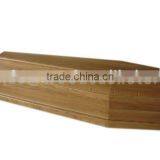 EC009 solid Pine Wooden Coffin satin brown finish