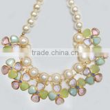 Alloy Casting And Pearl "Happy Spring" Necklace