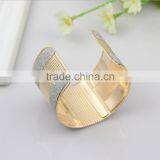 Fashion Cuff Bangles Exaggerated Gold Color With Matte Bracelets New Jewerly thumbnail-3