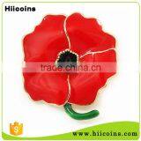 Red Crystal Souvenir Rhinestone Diamond Poppy Flower Remembrance Pin Badge thumbnail-2