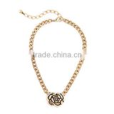 Gold Lotus Flower Charm Necklaces