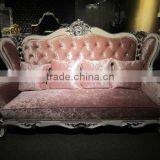 Pink Fabric Sofa Set / Sofa Wood Carving Living Room Furniture / Italian Party Sofa Set YB55 thumbnail-1