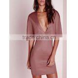 Fashion Sexy Women Cape Dress In One Piece Rose Pink thumbnail-3