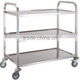 3 Tiers Metal Kitchen Office Restaurant Dining Serving Trolley Chrome Finish