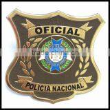 Customized PVC Badge With Plating Effect 3D Rubber Patch for Policia and Troops