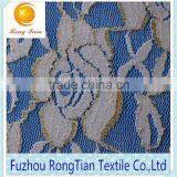 High-grade Gold Wire Stretch Lace Fabric for Women's Clothing