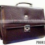 Trendy Brown PU Leather Briefcase Men Business Bag