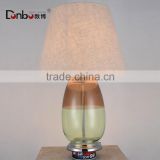 2016 Hot sell simple decoration colorful glass table lamp modern house reading light with fabric shade for home and hotel