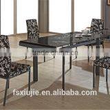 Z651-2 Hotel Room Industrial Non-woven Fabrics Black Metal Dining Chair thumbnail-2