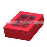 Handmade Wooden Tea Bag Decorative Storage Set Boxes With Glass Lid thumbnail-5