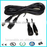 China supplier 12v 3.5*1.35mm male to female 22awg dc power cable
