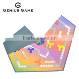 Quarter folded hexagon cardboard game board