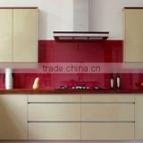 Red Color Kitchen Glass Wall Panels