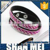 Double Layer Pink Korean Velvet Bracelets for Women thumbnail-2