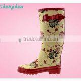 Durable Lady Flower Rubber Rain Boots