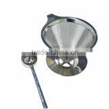 Stainless Steel Reusable Coffee Filter Pour Over Coffee Maker Filter Cone and Holder Micro Filter Coffee