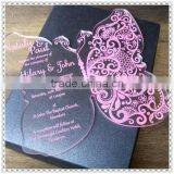 Pink Engraved Acrylic Butterfly Wedding Card for Wedding Gifts thumbnail-1
