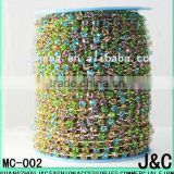 SS28 6mm multi color shinny strass rhinestone cup chain