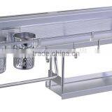 Wall Mounted Rustic Black Metal Kitchen Spice Rack & Paper Towel Holder / Bathroom Basket & Towel Bar thumbnail-2