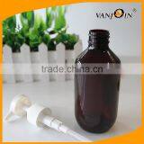 10 oz Cone Top Round Amber Lotion Bottle With White Pump Sprayer thumbnail-6