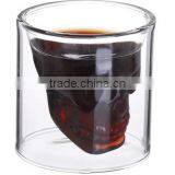 Skull Heat Resistant Glass Coffee Cup Personalized Skull Heads Hand Blown Double Wall Glass Cup thumbnail-1