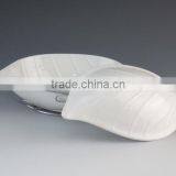 Leaf Shape White Porcelain Casserole With Iron Rack thumbnail-6