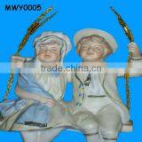 Boy and Girl Swinger Ceramic Bisque Ware thumbnail-1