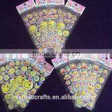 EMOJI SMILEY FACE Childrens Puffy PVC Stickers 12 Packs 3 Different 4 Of Each thumbnail-1