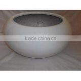 The Glossy White Polystone Planter, Fiberstone, Fiberglass Durable for Outdoor thumbnail-1