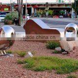 Garden Modern High Polishing Stainless Steel Bird Sculpture thumbnail-3