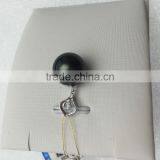 White Gold Necklace Black Tahitian Pearl Pendant thumbnail-2