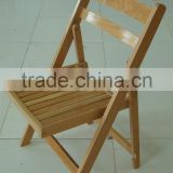 natural wood slat folding chair factory directly