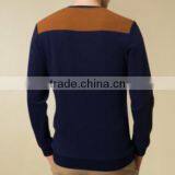 100% Polyester Cotton Material Adults Plain Men's T Shirt/V Collar Long Sleeved T Shirt thumbnail-2