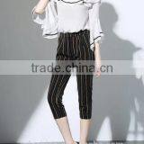 2017 Wholesale Summer Women Big Round Neck Ruffle Sleeve Fashion Chiffon Blouse thumbnail-4