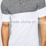 Custom Fashion Short Sleeve Button Placket White Grey Contrast Men's 100% Cotton Pique Pre Shrink Slim Fit Casual Polo Shirt thumbnail-3