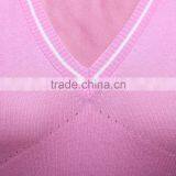 Contrast Trim Knitted Pullover With Short Sleeves and Empire Waist thumbnail-3