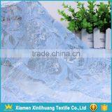 New Stylish Light Blue 100 Polyester Embroidery Lace Fabric for Dress thumbnail-5