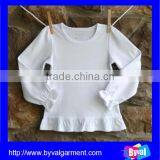 Wholesale White Plain Comfortable Child Clothing Custom Top Quality Child Long Sleeve T-shirt thumbnail-1