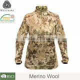 Merino Wool Camo Hoodie Sweatshirt,100%merino Wool Woolen Shirt thumbnail-1