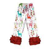 China Wholesale Girls Pants With Ruffle New Model Girls Pants With Floral Printing thumbnail-2