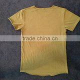 Khaki Customized Design Raw Hem Gym T Shirts for Men thumbnail-2