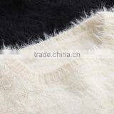Lady Custom Plain Soft Fuzzy Mohair Fitted Sweater Pullover With High Quality thumbnail-5